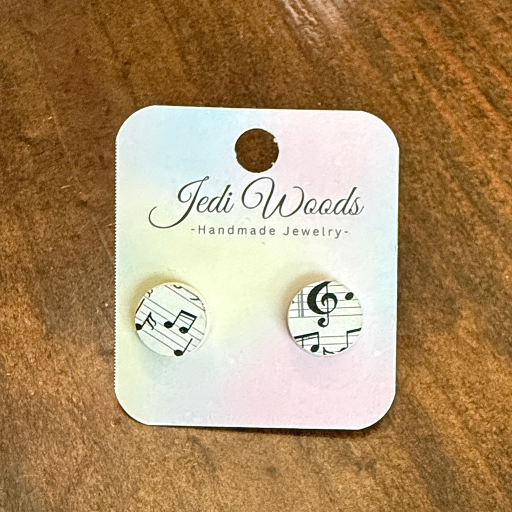 Jedi Woods Music Note Earrings